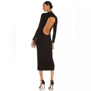 Musier Paris Black Open-Back Midi Dress